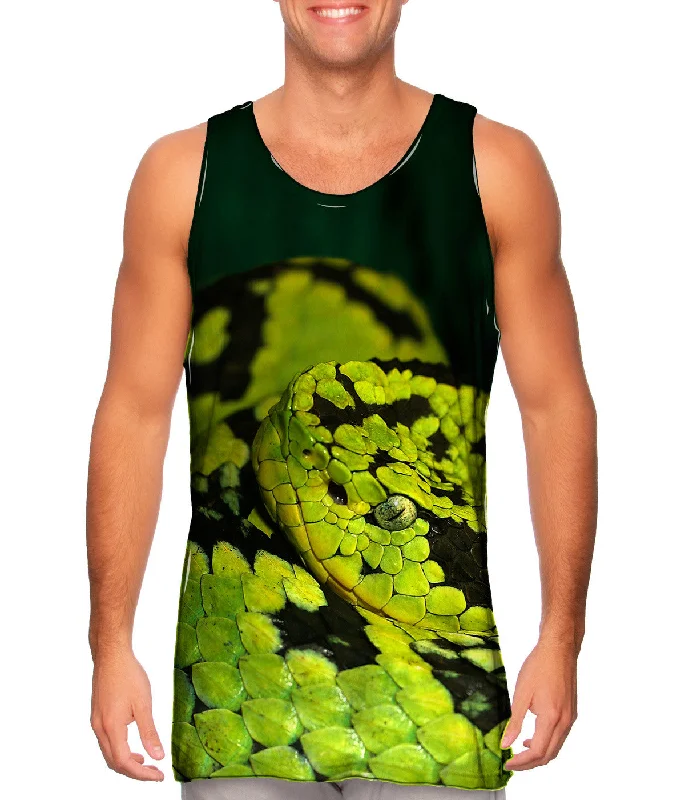 Women's Longline Tank Tops with Abstract PrintsSnake 001