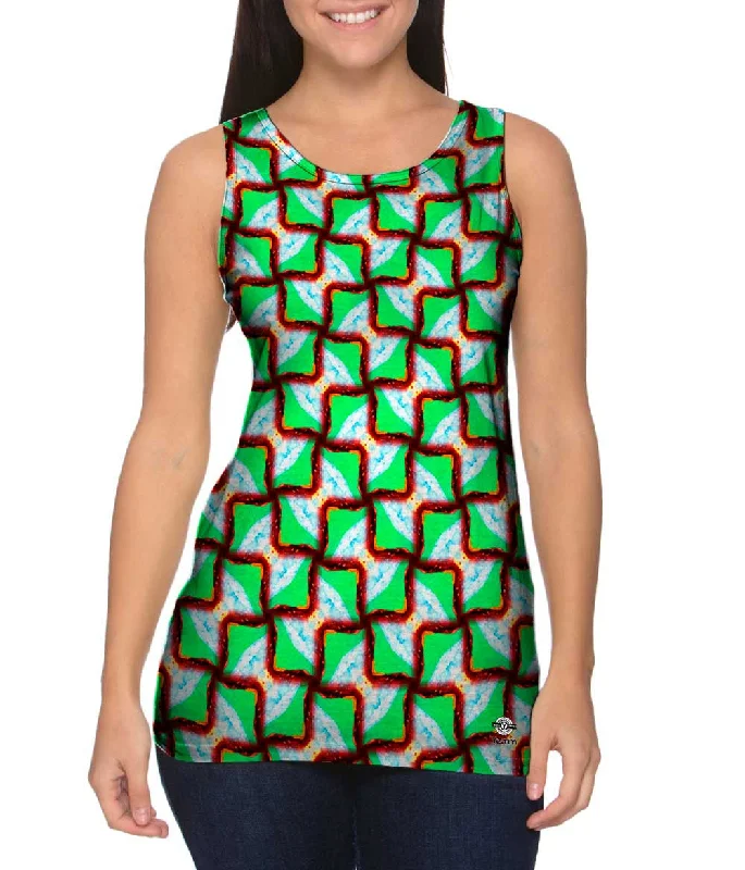 V - Neck Women's Moisture - Wicking Tank Tops for RunningSnakey Shacky Pattern