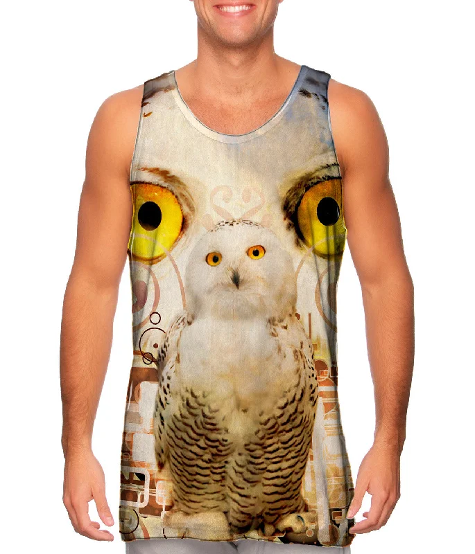 Women's Cropped Tank Tops with Vintage Band LogosSnow Nebula Owl