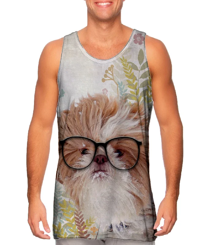 Women's Longline Tank Tops with Abstract PrintsSnow Sheep Puppy