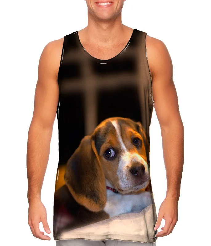 Women's Longline Tank Tops with Abstract PrintsSnuggle Time Beagle