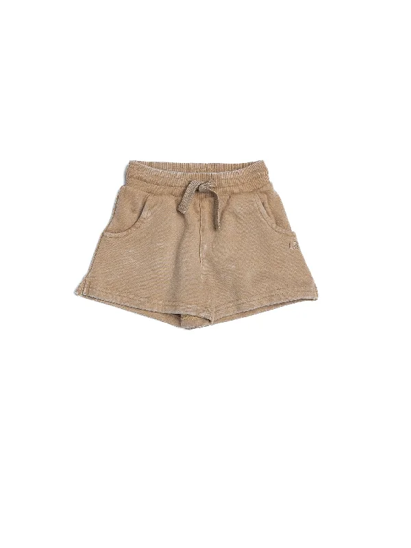 Linen Women Shorts for Breathable Comfort in Hot WeatherSweatshort - Beige Wash