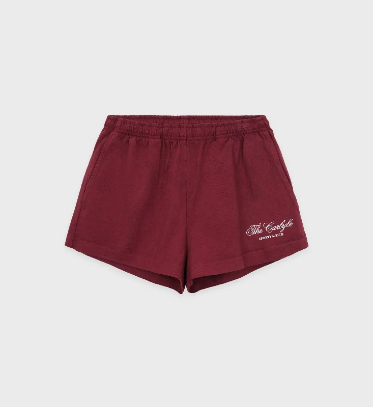 Belted Women Shorts to Enhance the WaistlineThe Carlyle Script Disco Short - Merlot/White