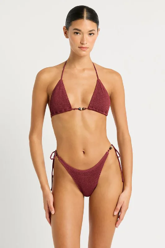 Plus - size bikini with full - coverage options for comfort and confidenceCarmine Beaded Tri Set